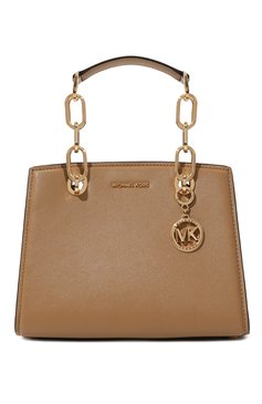 Женская сумка cynthia small MICHAEL MICHAEL KORS бежевого цвета, арт. 30S4GCYS1T | Фото 1 (Ремень/цепочка: На ремешке; Материал сплава: Проставлено; Материал: Натуральная кожа; Размер: small; Драгоценные камни: Проставлено)