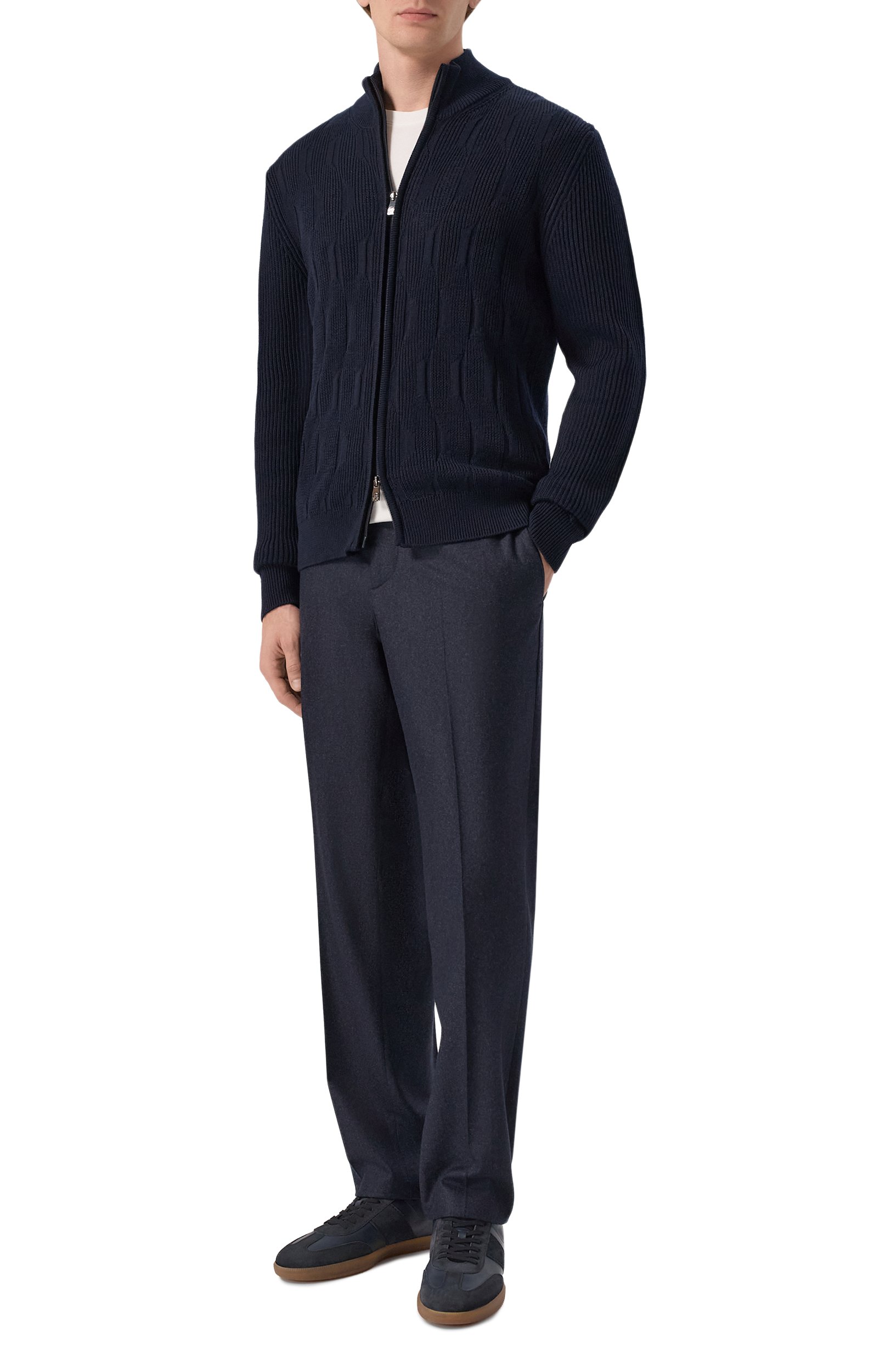 Шерстяной кардиган CORNELIANI темно-синего цвета по цене 115500 руб., арт. 28M586/2A25158, фото 2 Шерстяной кардиган CORNELIANI, арт. 28M586/2A25158, фото 2