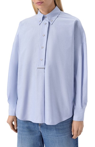 Хлопковая рубашка BRUNELLO CUCINELLI, арт. MA600RA905, фото 3