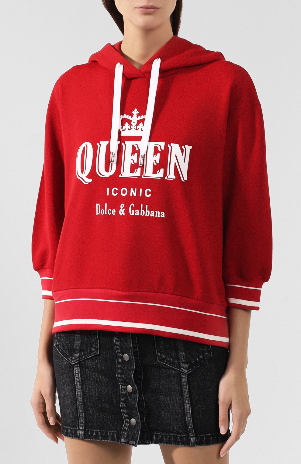 Хлопковое худи DOLCE & GABBANA красного цвета по цене 77850 руб., арт. F9A53T/G7TAT, фото 3 Хлопковое худи DOLCE & GABBANA, арт. F9A53T/G7TAT, фото 3