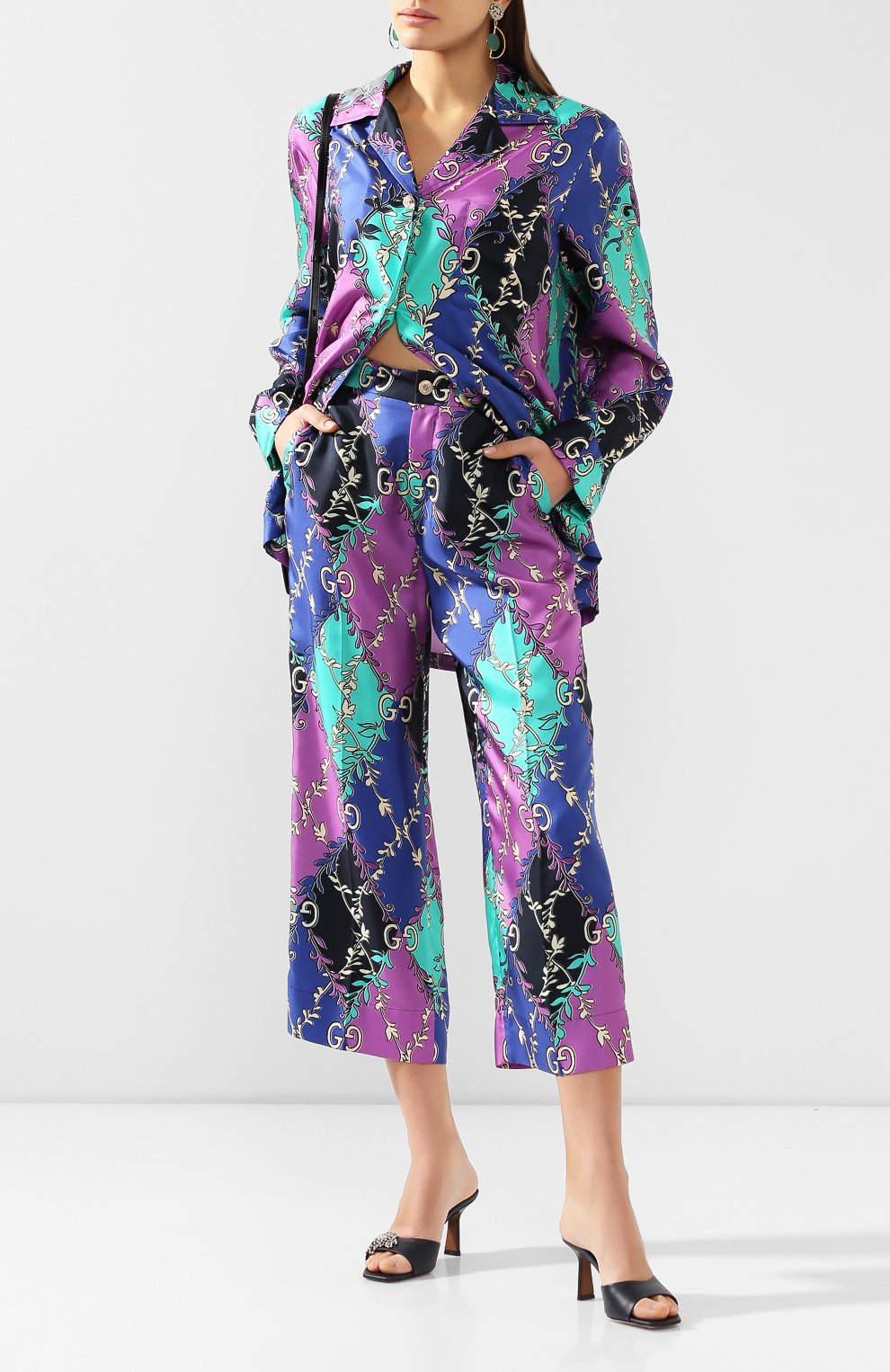 Шелковые брюки GUCCI, арт. 609595/ZADFN, фото 2
