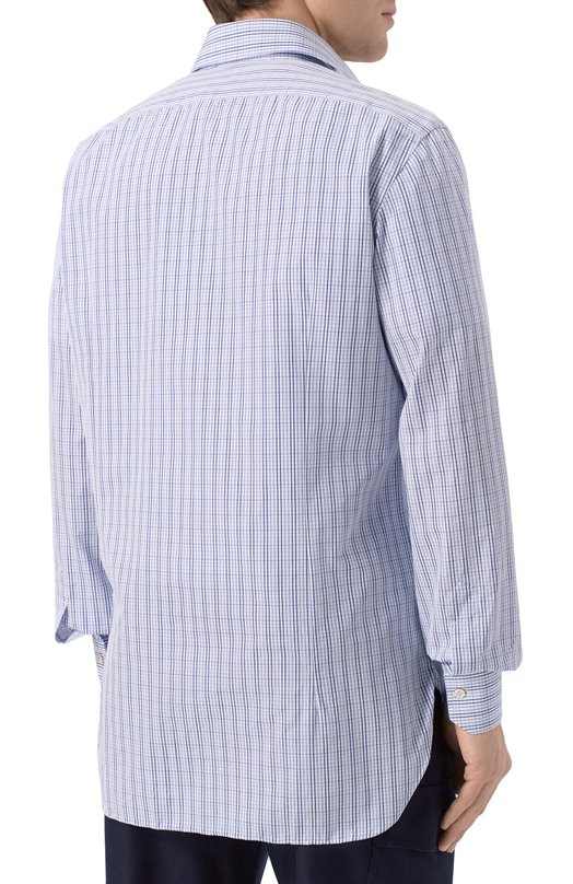 Хлопковая рубашка Kiton UCCH0948219 Синий  UCCH0948219 Фото 4