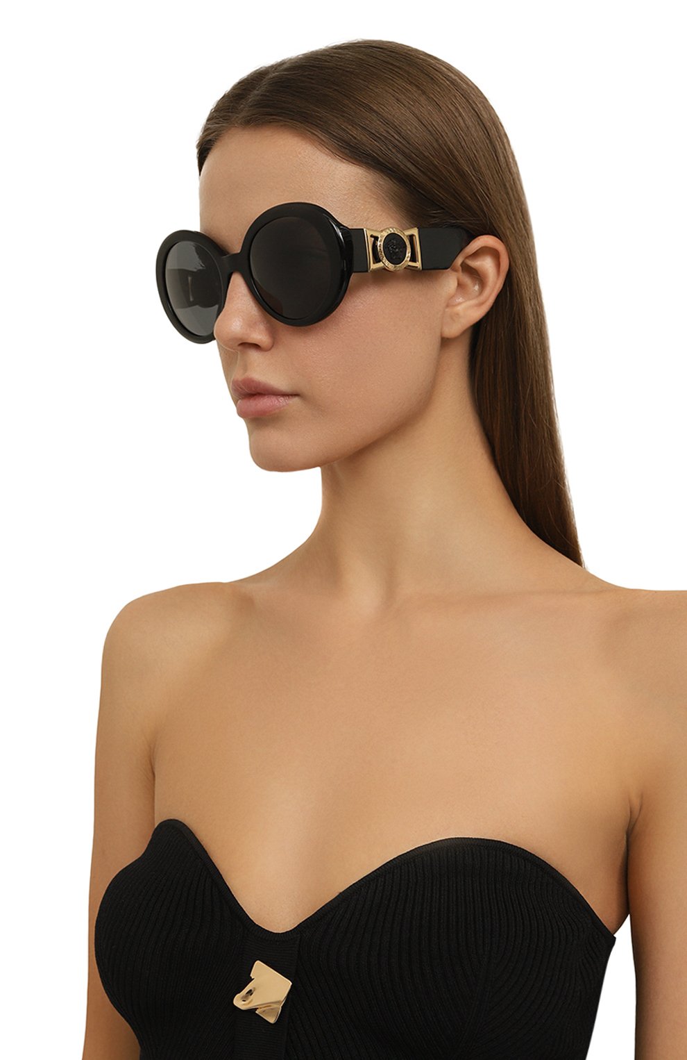 Солнцезащитные очки VERSACE черного цвета по цене 44800 руб., арт. 4414-GB1/87, фото 2 Солнцезащитные очки VERSACE, арт. 4414-GB1/87, фото 2