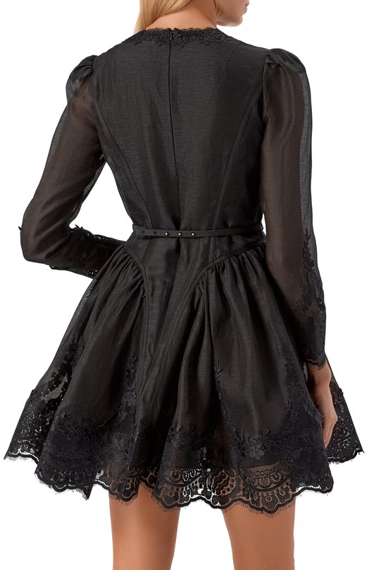 Платье изо льна и шелка Zimmermann 5241DF251 Чёрный  5241DF251 Фото 3