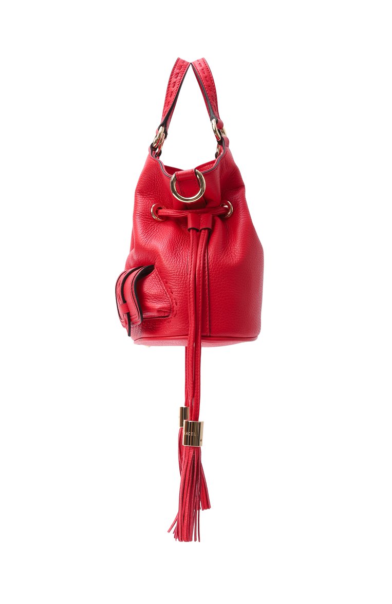 Женская сумка premier flirt small LANCEL красного цвета, арт. A10109 | Фото 4 (Автоматизация состава: Проставлено; Материал: Натуральная кожа; Ремень/цепочка: На ремешке; Автоматизация ТО: Проставлено; Размер: small)