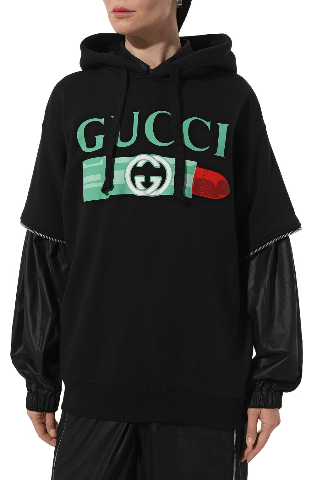 Хлопковое худи GUCCI черного цвета по цене 169500 руб., арт. 743404/XJFIX, фото 6 Хлопковое худи GUCCI, арт. 743404/XJFIX, фото 6