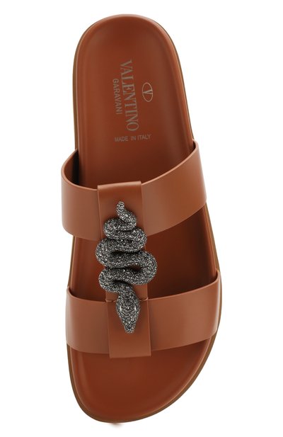 Кожаные шлепанцы maison snake VALENTINO, арт. TW2S0V68/PPP, фото 5