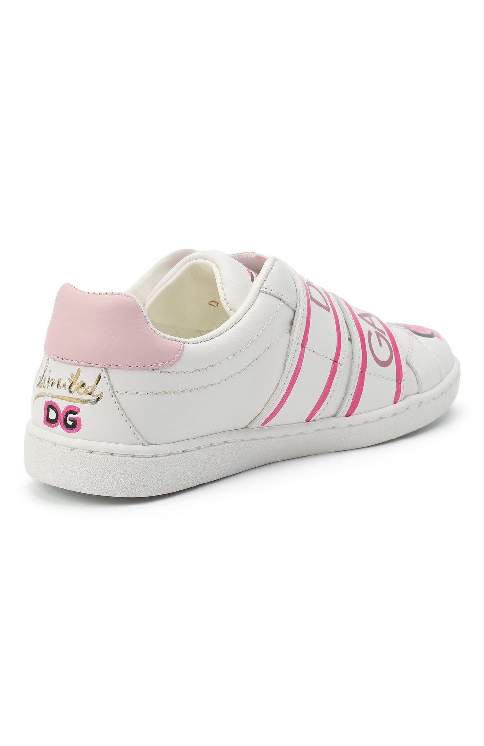 Кожаные кеды DOLCE & GABBANA розового цвета по цене 33950 руб., арт. E10902/B6302/29-36, фото 3 Кожаные кеды DOLCE & GABBANA, арт. E10902/B6302/29-36, фото 3