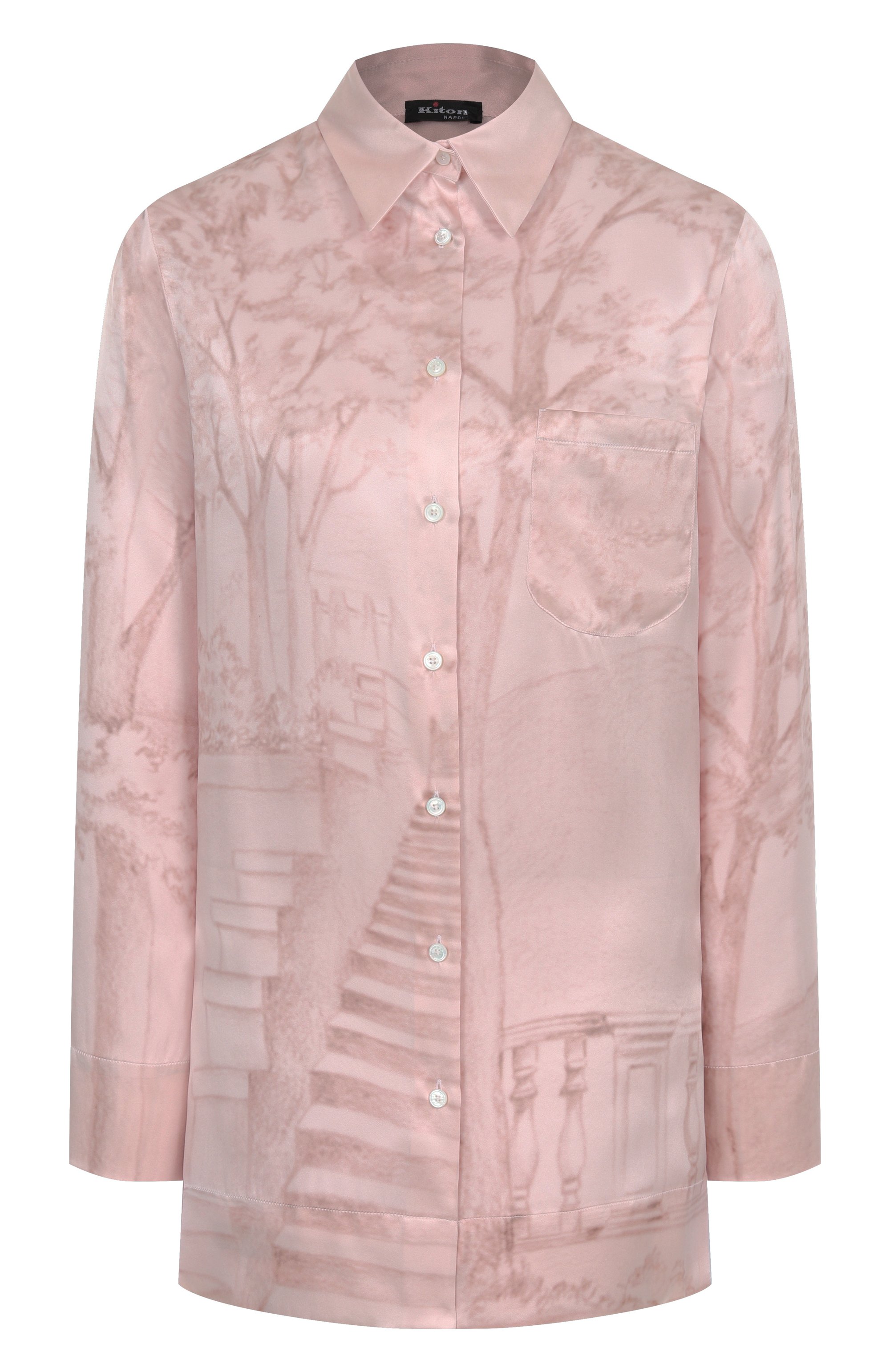 Атласная рубашка KITON, арт. D58460K0926E10, фото 1