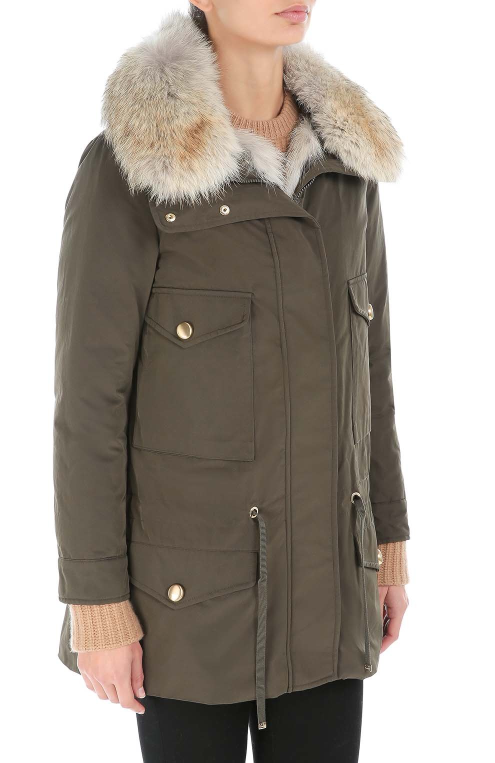 Пуховик прямого кроя с накладными карманами и меховой отделкой MONCLER, арт. B2-093-46377-25-57136, фото 3