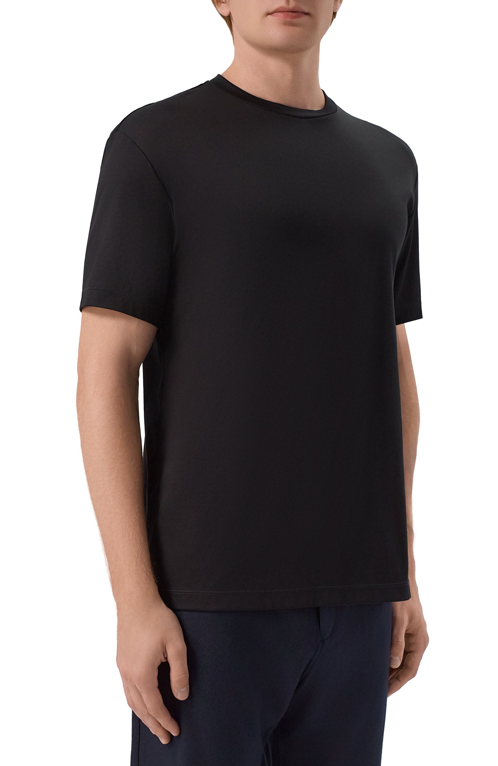 Хлопковая футболка GIORGIO ARMANI черного цвета по цене 53450 руб., арт. 6LSM90/SJTKZ, фото 3 Хлопковая футболка GIORGIO ARMANI, арт. 6LSM90/SJTKZ, фото 3