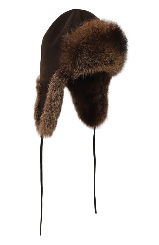 Шапка-ушанка Бруклин с мехом фишера FurLand 0130909710004300066 Коричневый 0130909710004300066