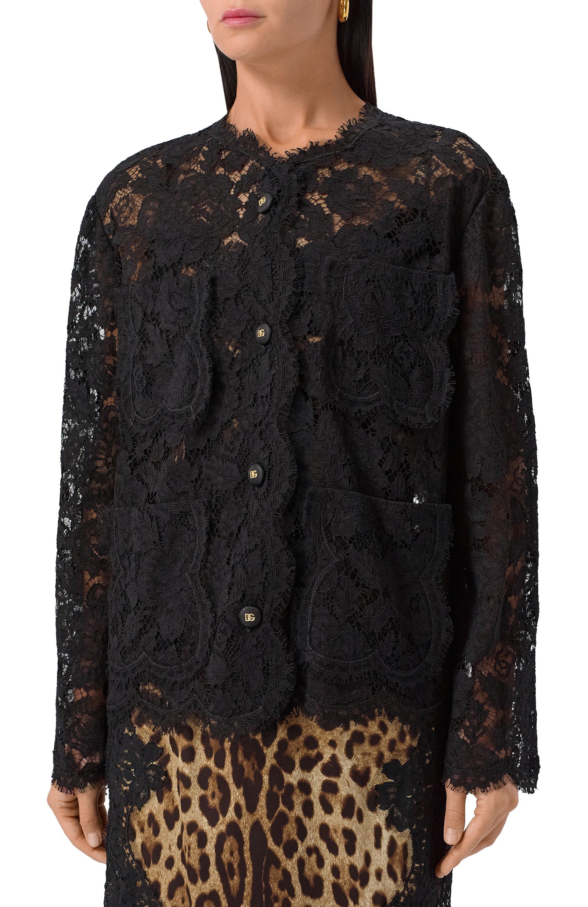 Жакет из вискозы и хлопка DOLCE & GABBANA, арт. F29TUT/HLM7L, фото 3