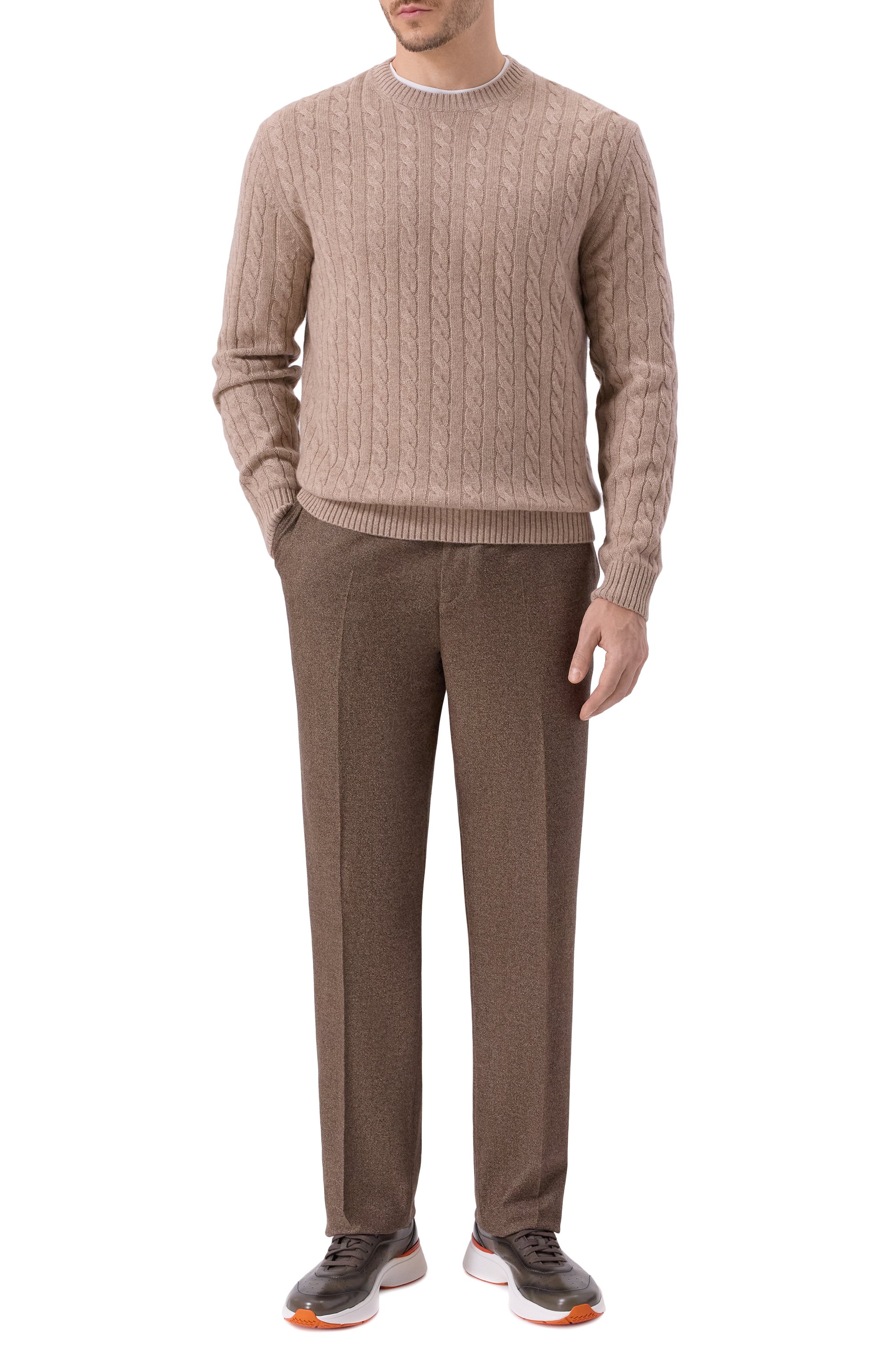 Шерстяные брюки 12 STOREEZ коричневого цвета по цене 37000 руб., арт. 135679, фото 2 Шерстяные брюки 12 STOREEZ, арт. 135679, фото 2