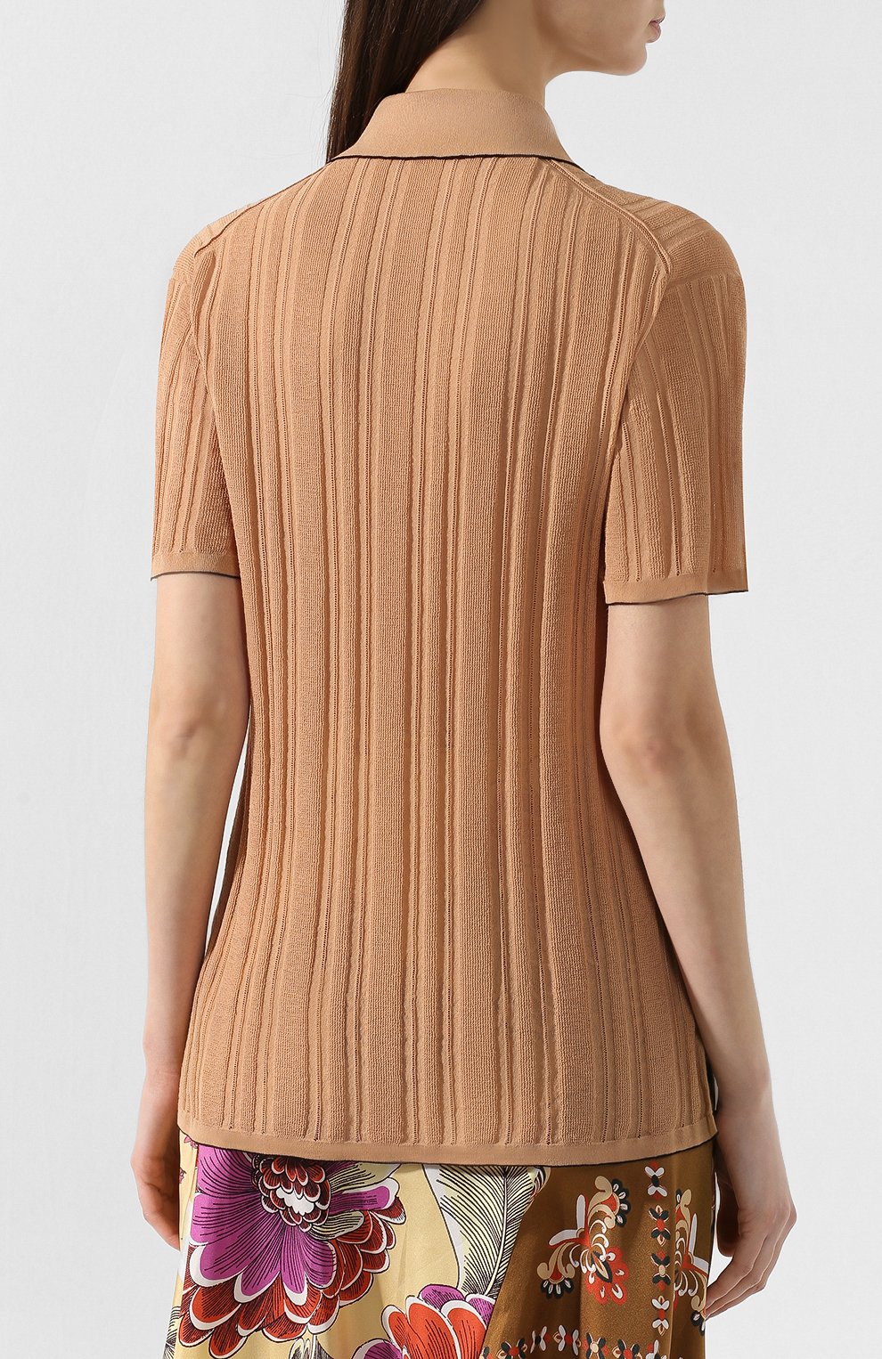 Хлопковое поло ACNE STUDIOS коричневого цвета по цене 24600 руб., арт. A60071, фото 4 Хлопковое поло ACNE STUDIOS, арт. A60071, фото 4