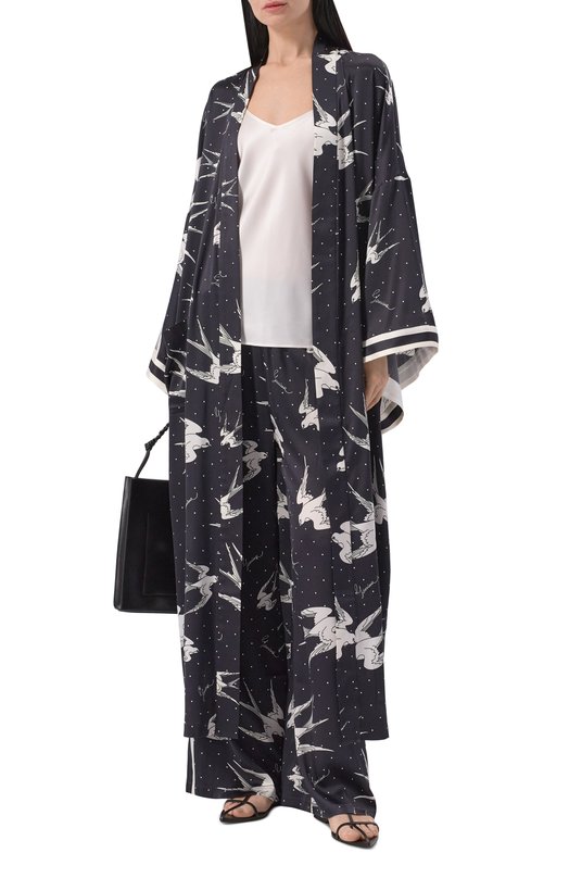 Атласные брюки YANINA T-3136A Чёрно-белый  T-3136A Фото 2