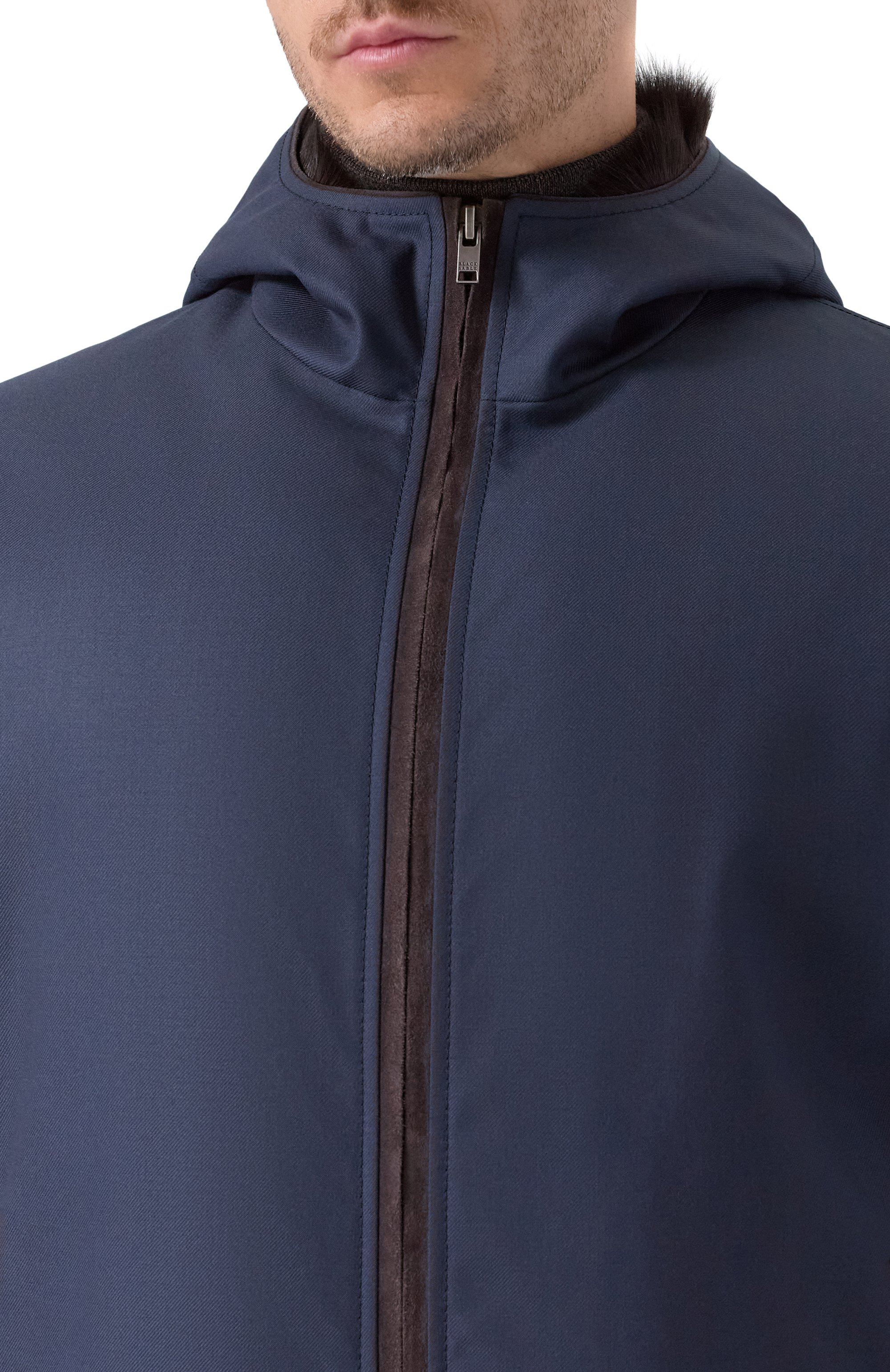 Бомбер с подкладкой из соболя BLACK SABLE темно-синего цвета по цене 2404000 руб., арт. BS-MWHB-EB, фото 5 Бомбер с подкладкой из соболя BLACK SABLE, арт. BS-MWHB-EB, фото 5