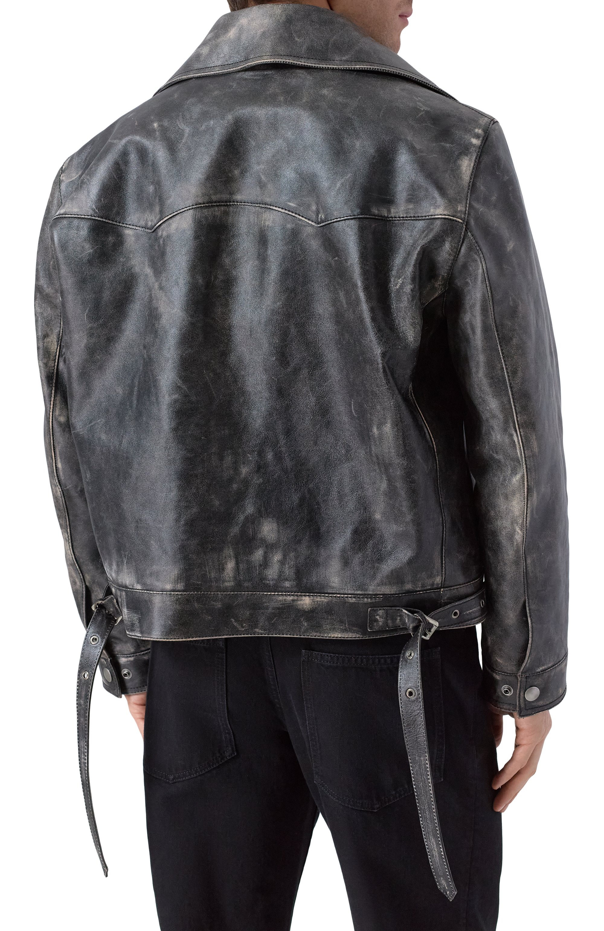 Кожаная куртка с воротником из овчины ANN DEMEULEMEESTER, арт. B0013398/LT169, фото 6