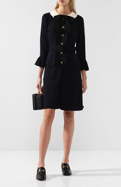 Шерстяное платье с поясом и бантом GUCCI, арт. 517425/ZLW01, фото 2