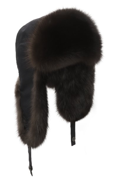 Мужская шапка-ушанка modern с отделкой из соболя BLACK SABLE, арт. BS-MHMP-EB