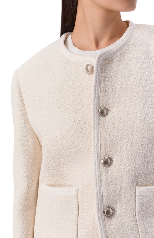 Жакет из хлопка и шерсти Dunst UDJA6A108CR Кремовый  UDJA6A108CR Фото 5