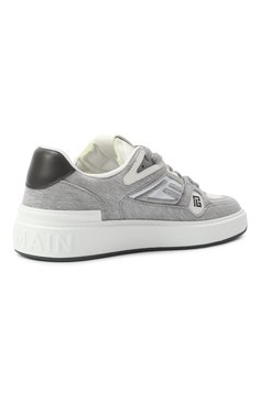 Мужские комбинированные кеды b-court skate BALMAIN серого цвета, арт. EM1VI378/TFJM | Фото 5 (Материал внутренний: Текстиль; Материал внешний: Текстиль; Подошва: Массивная; Материал утеплителя: Без утеплителя; Стили: Классический; Кросс-КТ: Низкие)