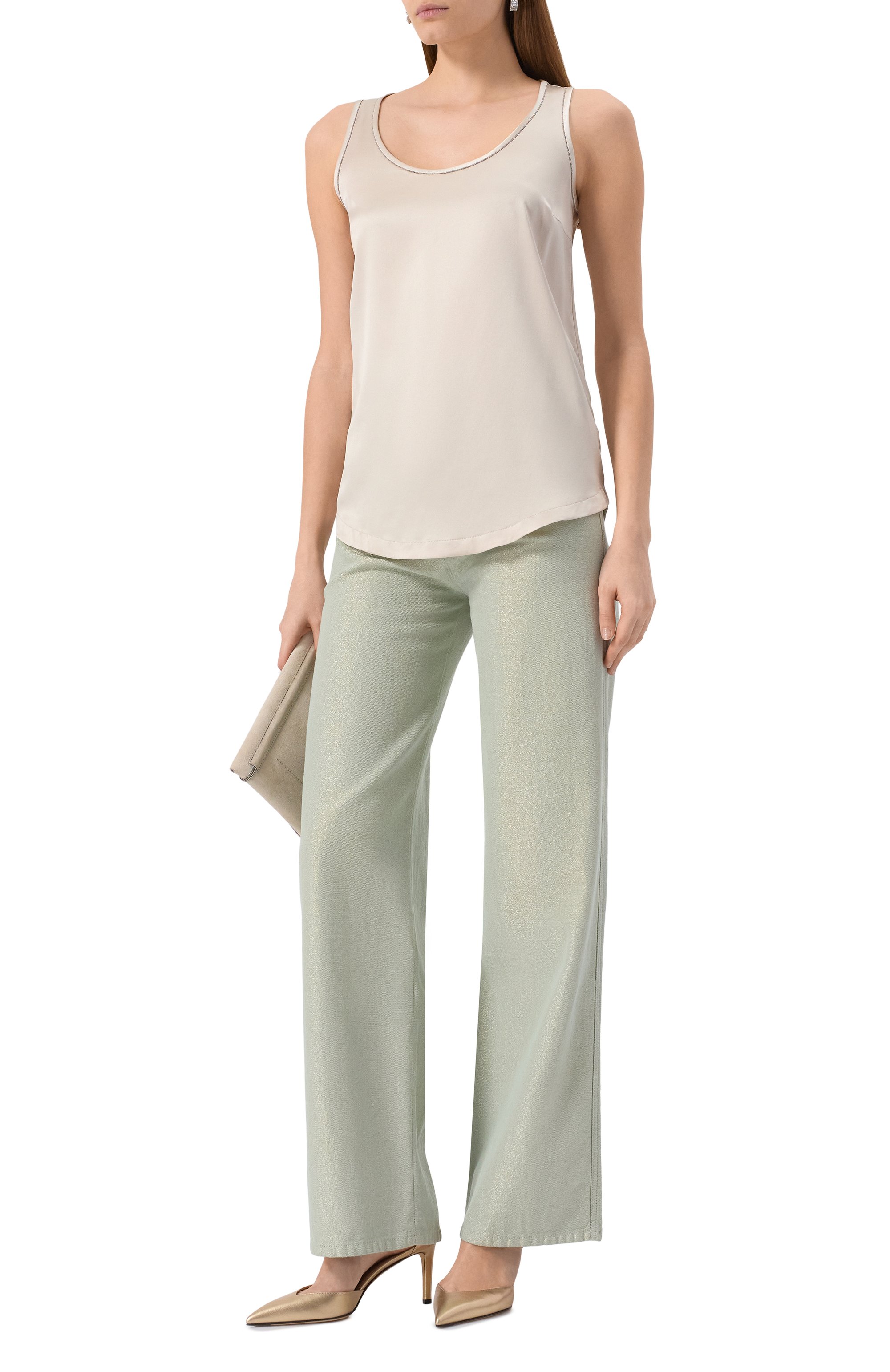 Атласный топ BRUNELLO CUCINELLI, арт. M0C59DE330, фото 2