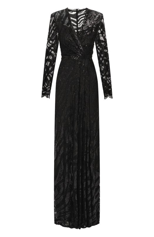 Платье с отделкой пайетками Zuhair Murad FDR25037/TUEM012 Чёрный FDR25037/TUEM012