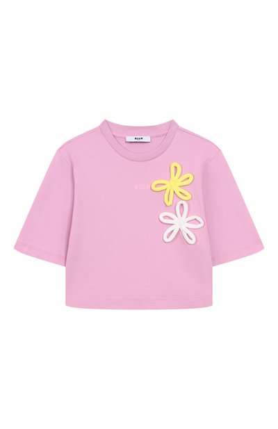 Хлопковая футболка MSGM KIDS, арт. S5MSJGTH118