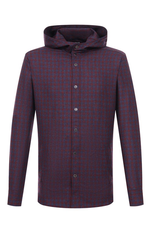 Шерстяная рубашка Kiton UMCMARK0167G37 Бордовый UMCMARK0167G37