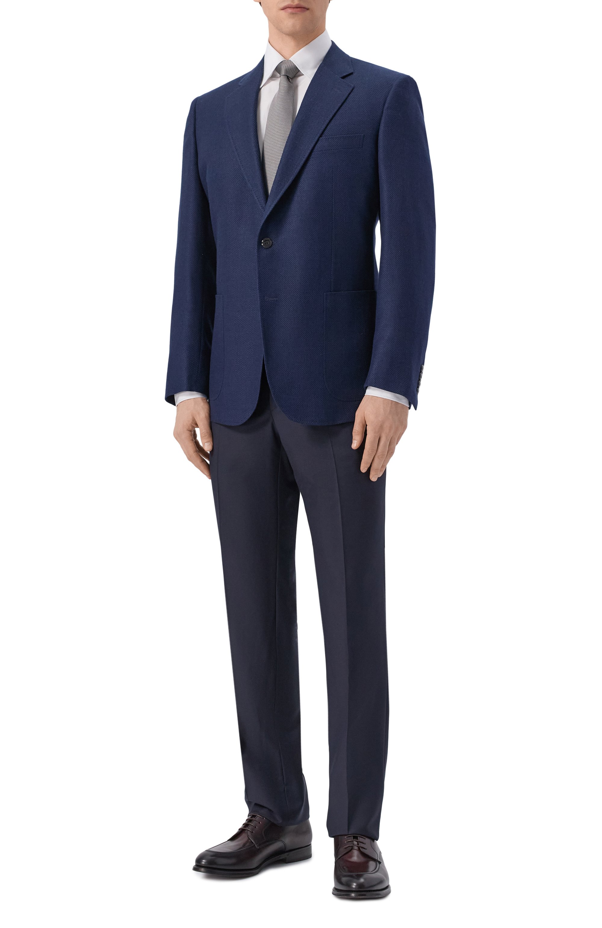 Пиджак из кашемира и шелка STEFANO RICCI темно-синего цвета по цене 899500 руб., арт. S1RM4322T0/C168HA, фото 2 Пиджак из кашемира и шелка STEFANO RICCI, арт. S1RM4322T0/C168HA, фото 2