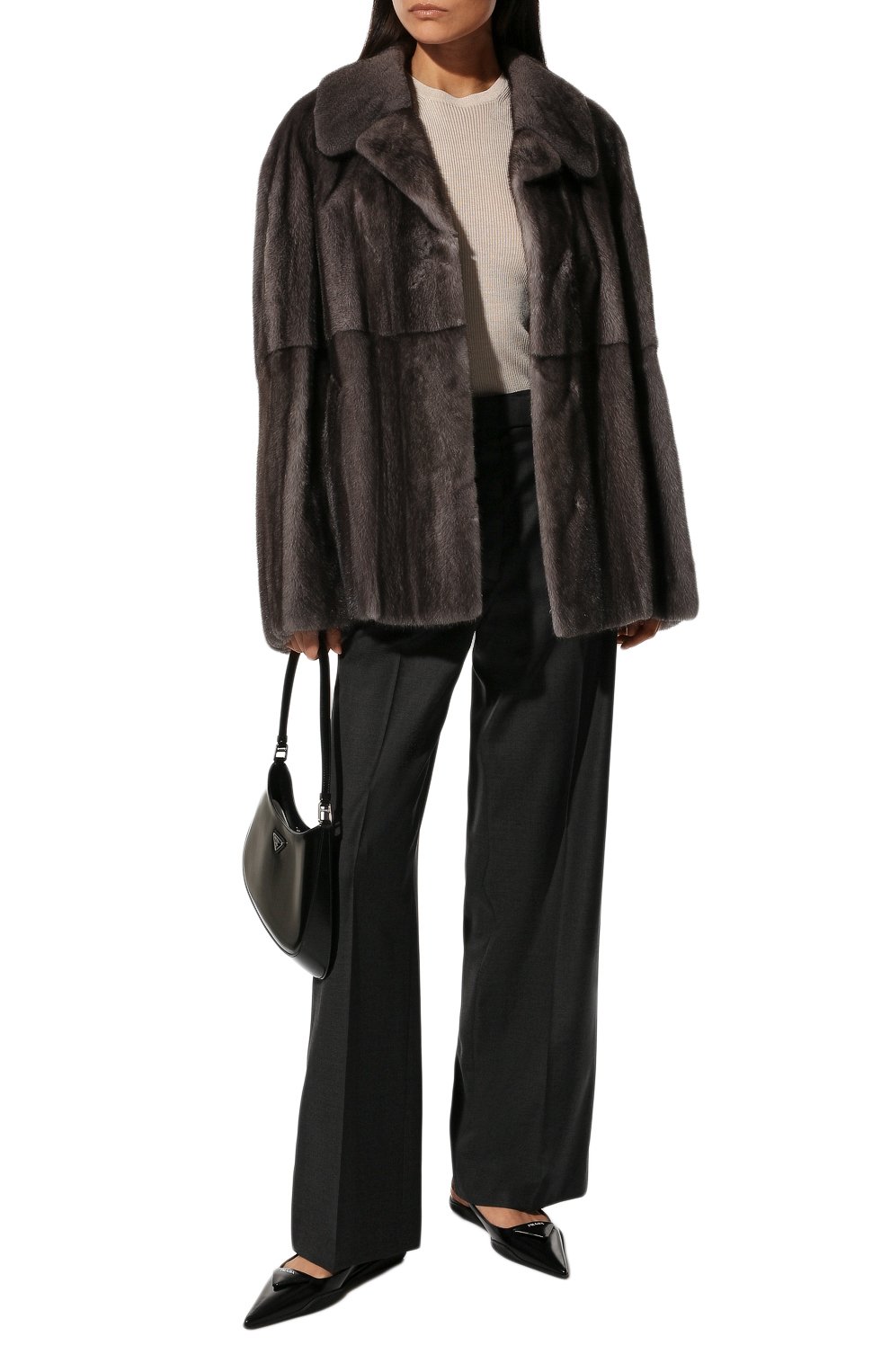 Шуба из меха норки PRADA, арт. 165529-L89-F0031, фото 2