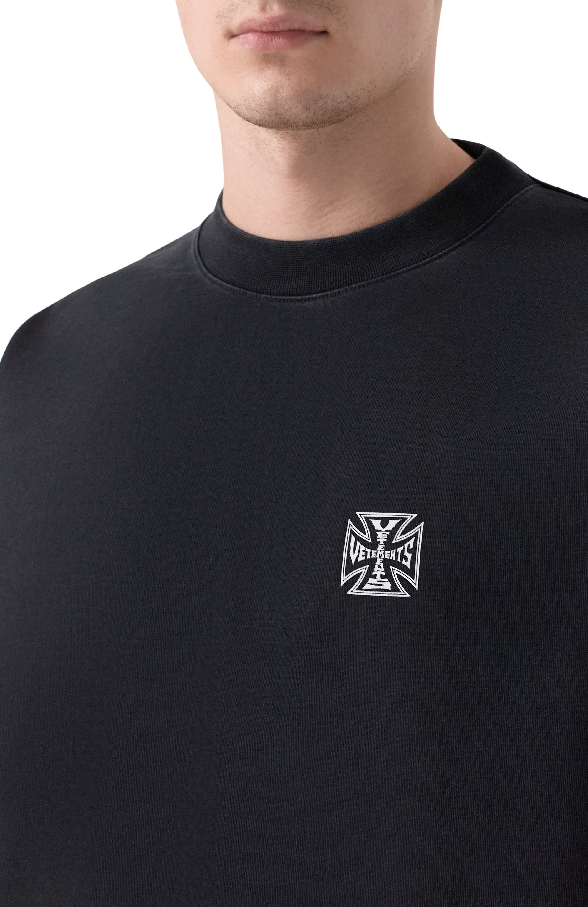 Хлопковый лонгслив VETEMENTS, арт. ME76LS172B/1100 INTERL0CK, фото 5