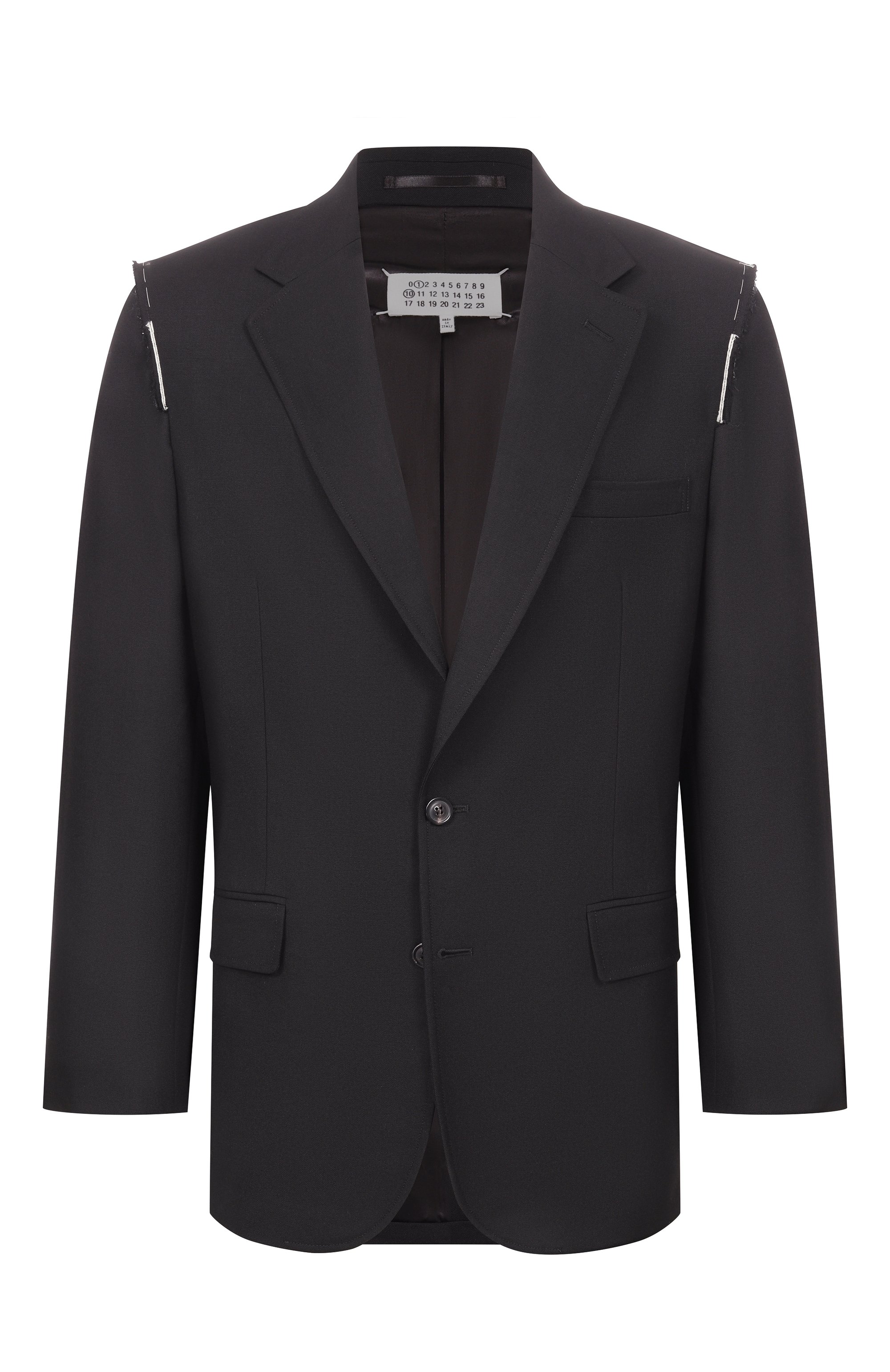 Шерстяной пиджак MAISON MARGIELA черного цвета по цене 314500 руб., арт. S50BN0549/M35745, фото 1 Шерстяной пиджак MAISON MARGIELA, арт. S50BN0549/M35745, фото 1