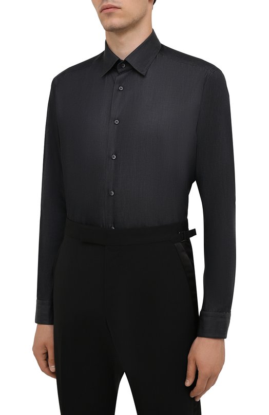 Хлопковая сорочка Zilli MFW-7026-0175/U0175/833 Чёрный  MFW-7026-0175/U0175/833 Фото 3