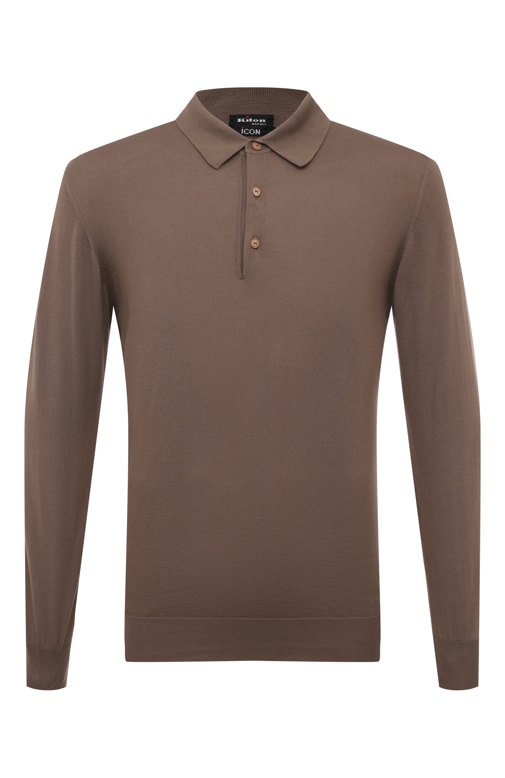 Хлопковое поло KITON коричневого цвета по цене 114000 руб., арт. UMKXX35K3, фото 1 Хлопковое поло KITON, арт. UMKXX35K3, фото 1