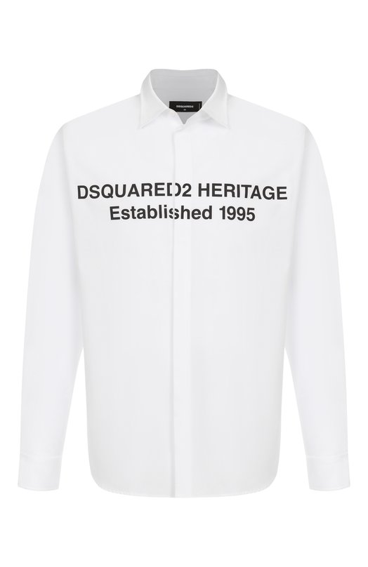 Хлопковая рубашка Dsquared2 S74DM0949/S36275 Белый S74DM0949/S36275