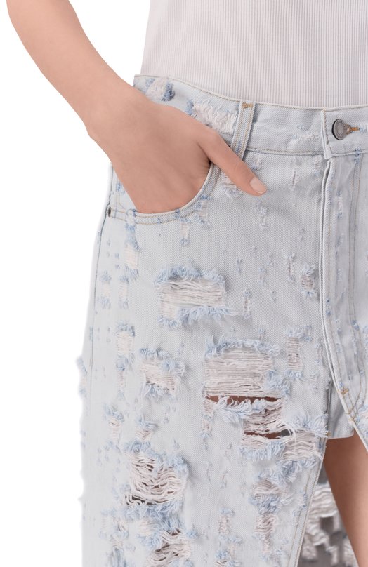Джинсовая юбка Gana Haikure HEW08111DF180L0934/GANA LIGHT BLUE DESTR0Y Голубой  HEW08111DF180L0934/GANA LIGHT BLUE DESTR0Y Фото 5