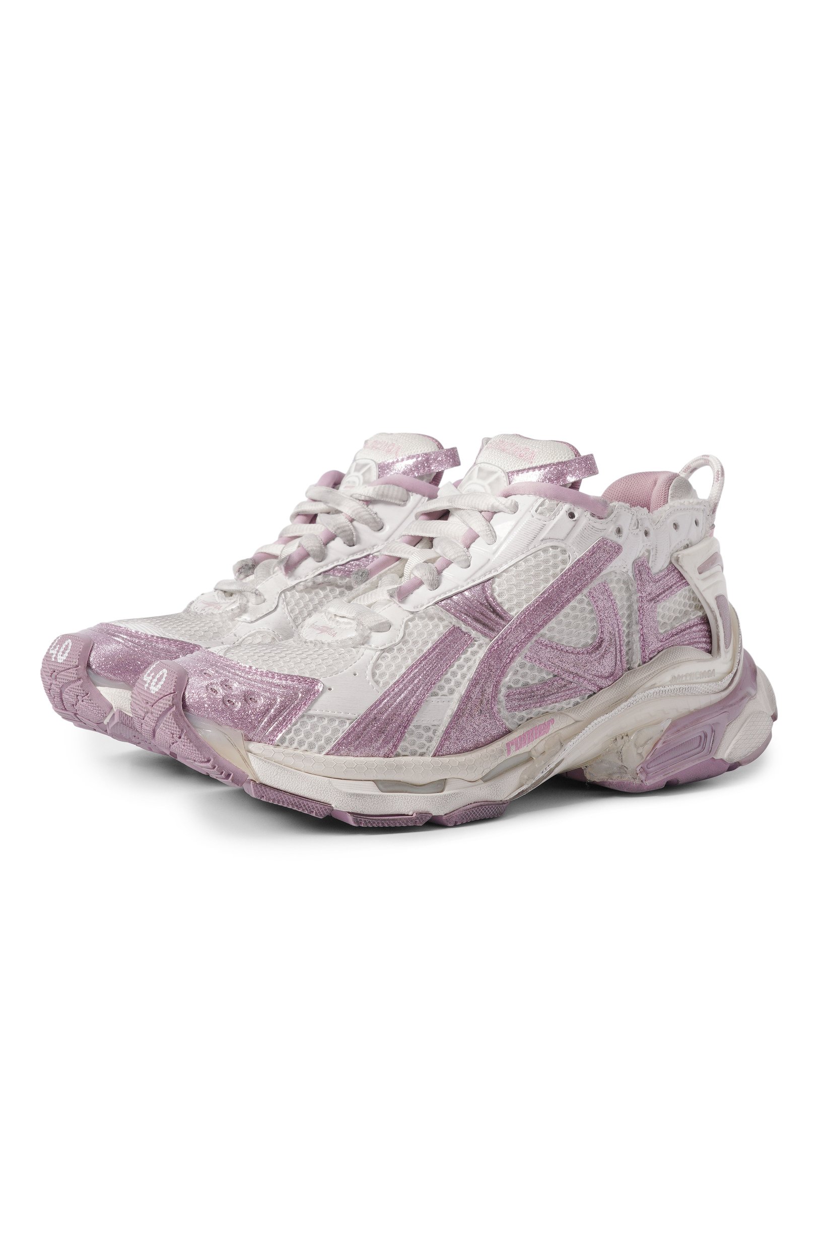 Комбинированные кроссовки runner BALENCIAGA розового цвета по цене 150000 руб., арт. 772767/WRNGF, фото 1 Комбинированные кроссовки runner BALENCIAGA, арт. 772767/WRNGF, фото 1
