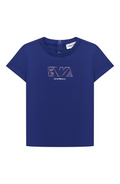 Детский комплект из дв�ух футболок EMPORIO ARMANI синего цвета, арт. 3KHD01/4J09Z | Фото 3 (Региональные ограничения белый список (Axapta Mercury): RU; Материал внешний: Хлопок; Ростовка одежда: 9 мес | 74 см, 12 мес | 80 см, 24 мес | 92 см, 36 мес | 98 см, 3 мес | 62 см, 6 мес | 68 см)