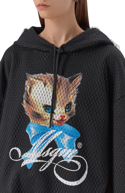 Хлопковое худи MSGM черного цвета по цене 49700 руб., арт. 3941MDM74/257799, фото 5 Хлопковое худи MSGM, арт. 3941MDM74/257799, фото 5