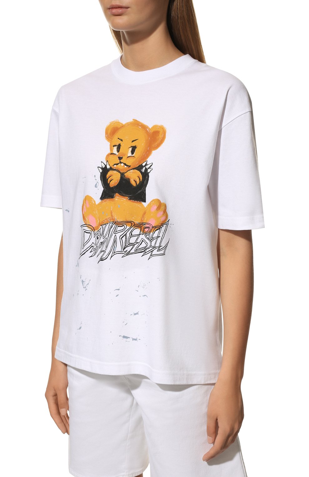 Хлопковая футболка DOMREBEL белого цвета по цене 17500 руб., арт. M00DY/T-SHIRT/W, фото 3 Хлопковая футболка DOMREBEL, арт. M00DY/T-SHIRT/W, фото 3