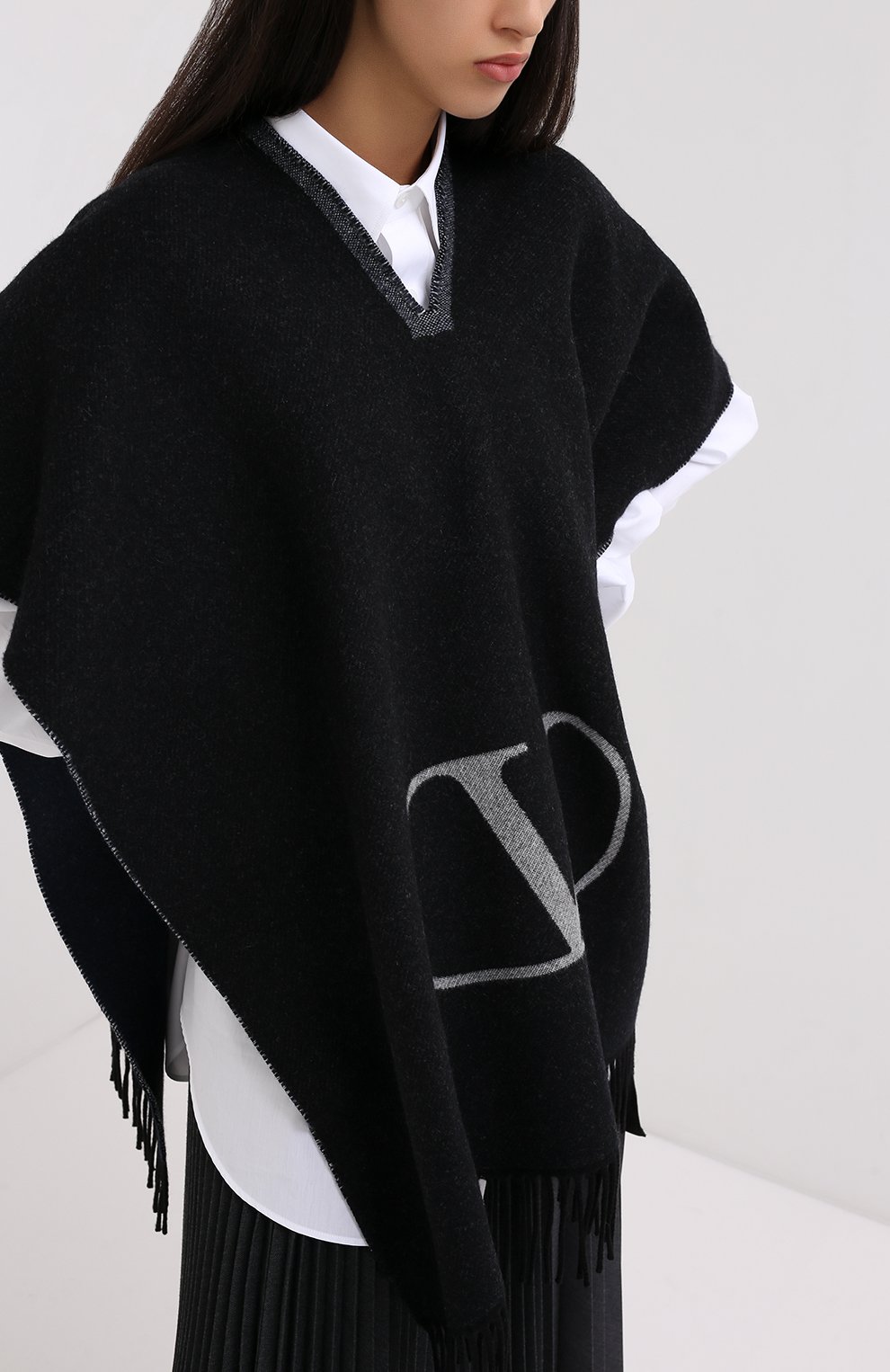 Пончо из кашемира и шерсти VALENTINO, арт. UW2EA018/LWP, фото 3