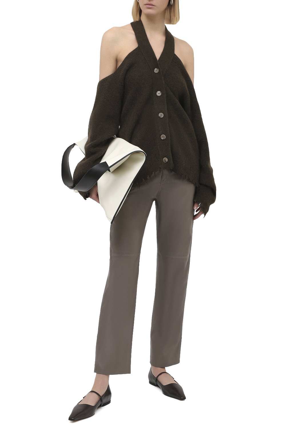 Кардиган NANUSHKA, арт. HEE_MIDNIGHT KHAKI_DIAM0ND KNIT, фото 2