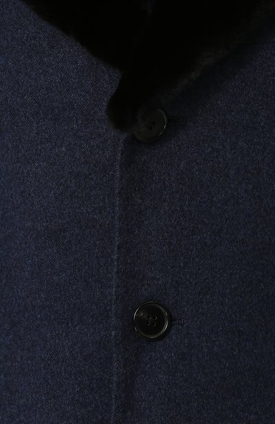Однобортное кашемировое пальто с воротником из меха норки CORNELIANI, арт. 821403-8812638/00, фото 5