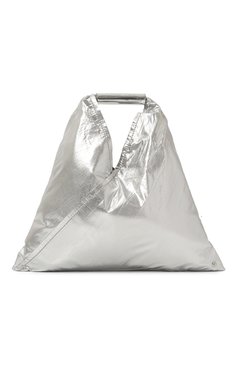 Женская сумка japanese MM6 серебряного цвета, арт. SB6WD0013/P6420 | Фото 6 (Размер: medium; Материал сплава: Проставлено; Материал: Текстиль; Драгоценные камни: Проставлено)