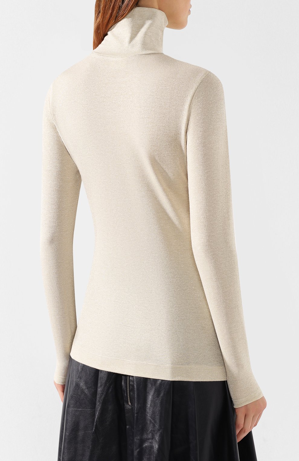 Водолазка из вискозы DRIES VAN NOTEN бежевого цвета по цене 16400 руб., арт. 192-11148-8620, фото 4 Водолазка из вискозы DRIES VAN NOTEN, арт. 192-11148-8620, фото 4