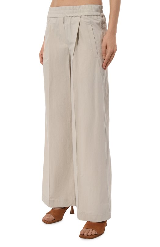 Хлопковые брюки Brunello Cucinelli ML949B1325 Серый  ML949B1325 Фото 3