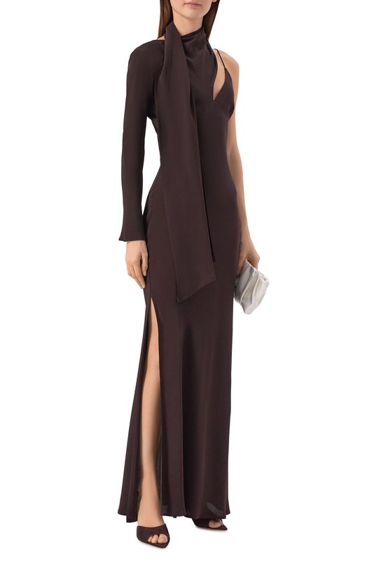 Платье из вискозы Erika Cavallini P6SR03 Коричневый  P6SR03 Фото 2