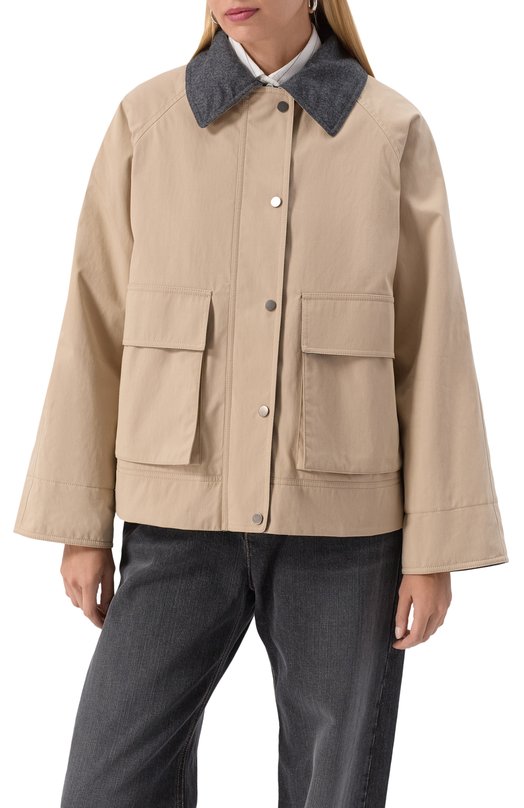 Хлопковая куртка Brunello Cucinelli MM5397907P Бежевый  MM5397907P Фото 3